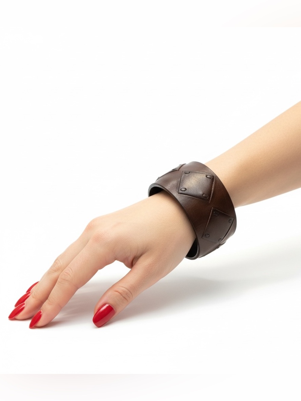 Bottega Veneta Dark Brown Leather Bangle